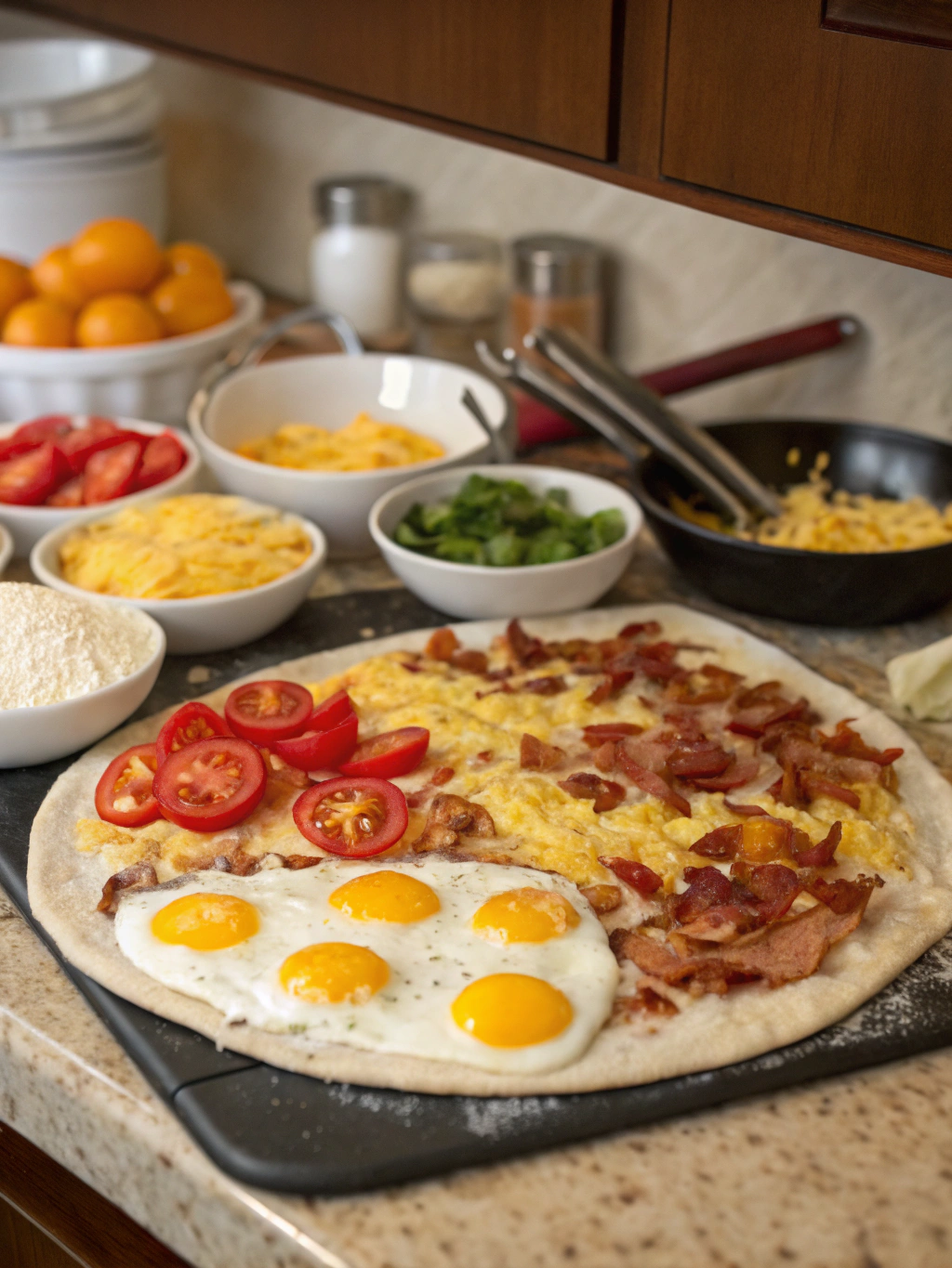 Breakfast Pizza Recipe Preparation