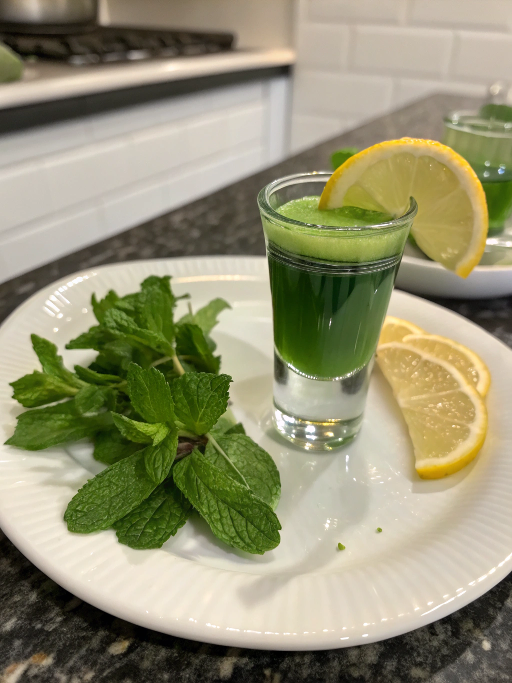 Green Tea Shot Serving