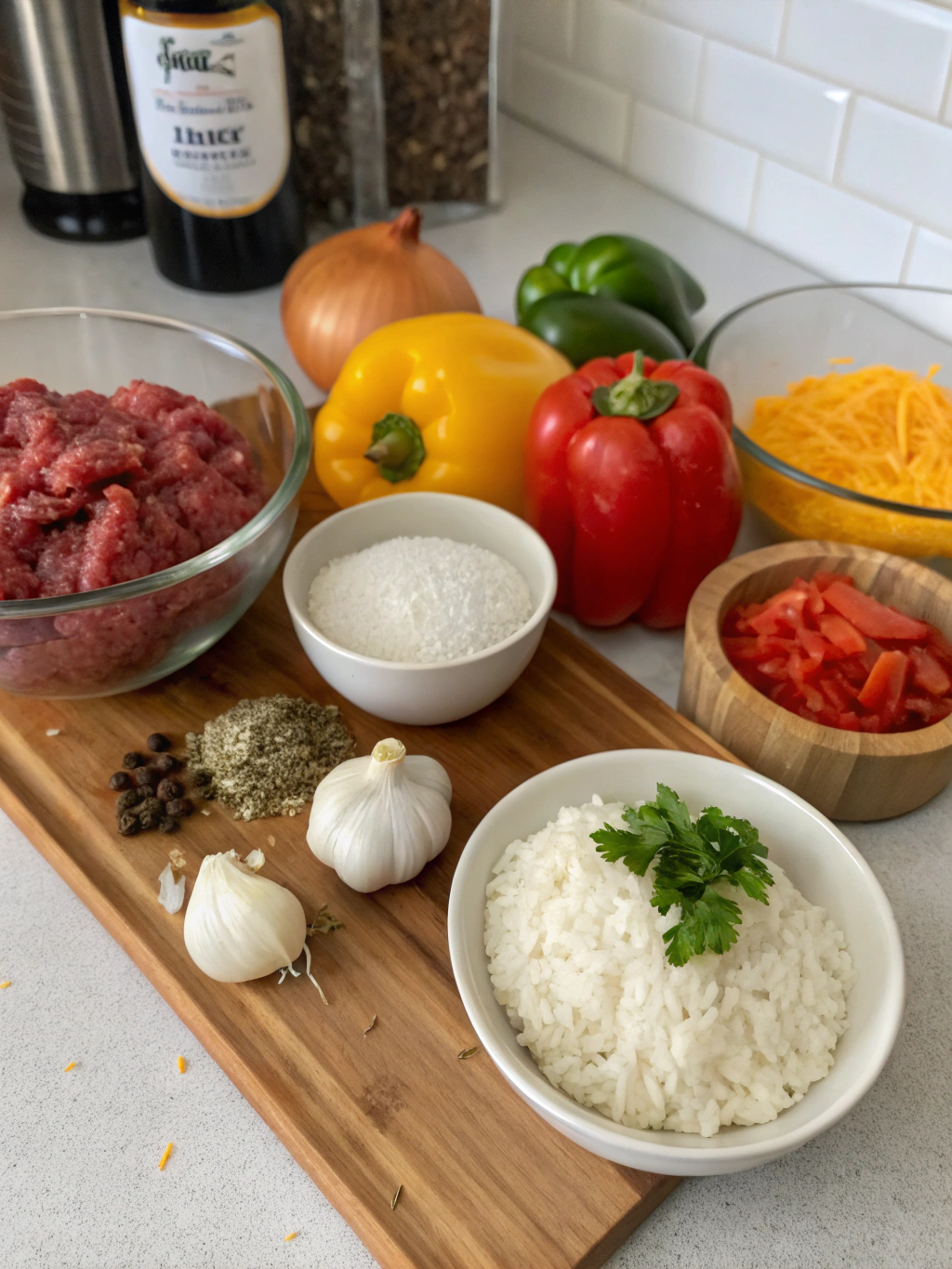 Ground beef and rice recipe ingredients