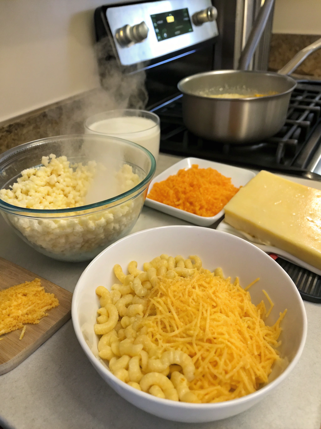 Tini Mac and Cheese Preparation