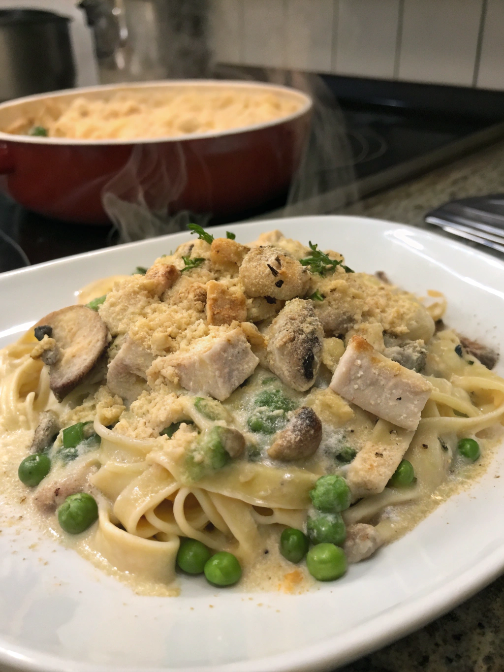 Turkey Tetrazzini Serving