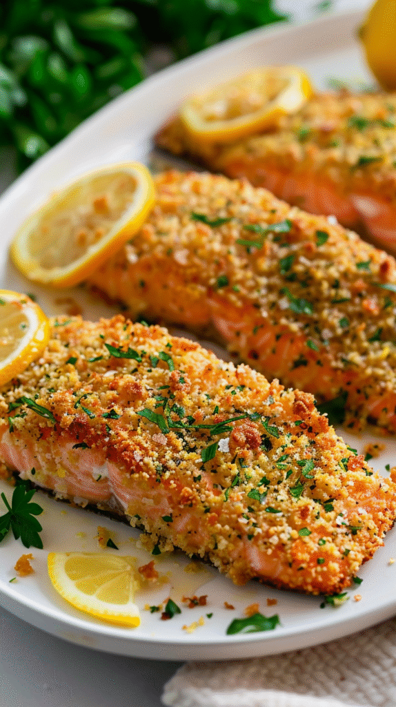 Crispy Parmesan Crusted Baked Salmon