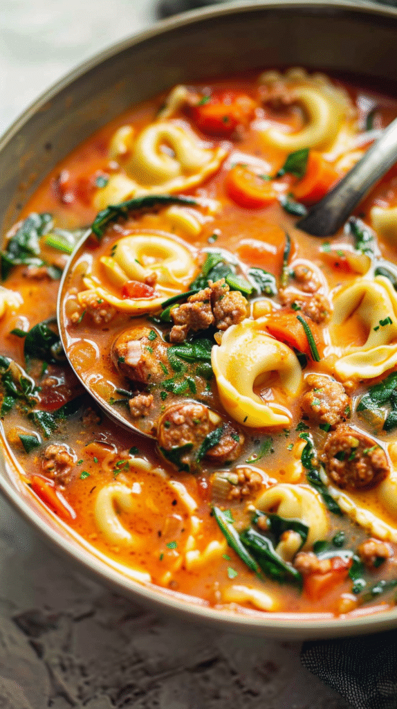 Crockpot Cheese Tortellini and Sausage – Comforting & Creamy