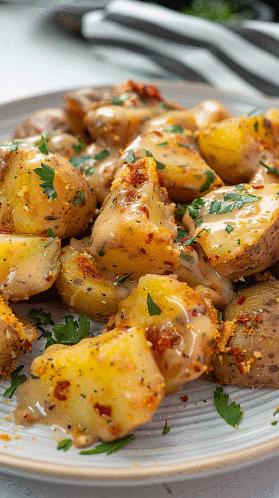 Garlic Parmesan Crockpot Chicken and Potatoes