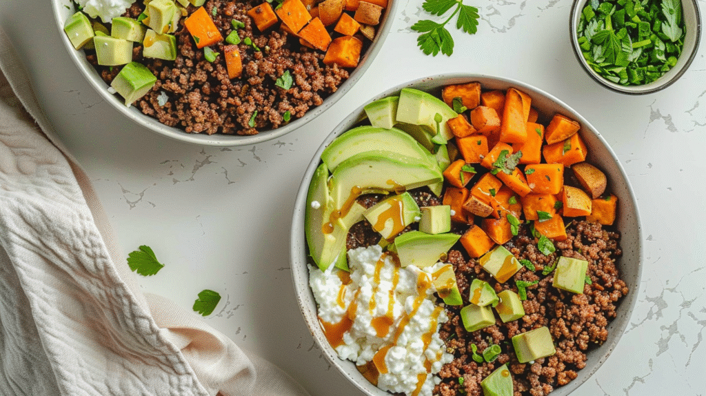 Ground Beef Hot Honey Bowl