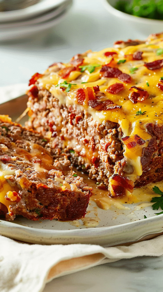 Swiss Bacon Mushroom Meatloaf