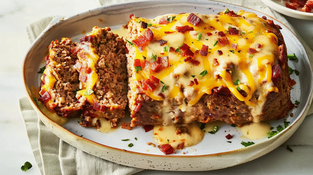 Swiss Bacon Mushroom Meatloaf