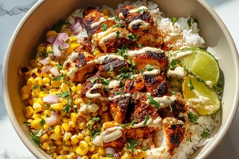 Delicious Easy Street Corn Chicken Bowl with vibrant ingredients